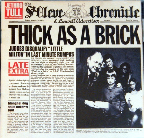 Cd Jethro Tull - Thick As A Brick