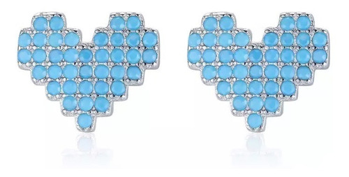 Aretes De Plata Para Mujer Con Forma De Corazón 