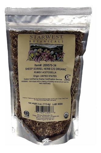 Organic Ovejas Sorrel Zacate C/s 4 oz