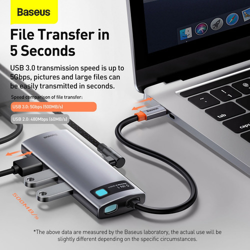 5 En 1 Tipo C Hub Adaptador Pd 100w 3.0 Hdmi 4k 5gbps Baseus