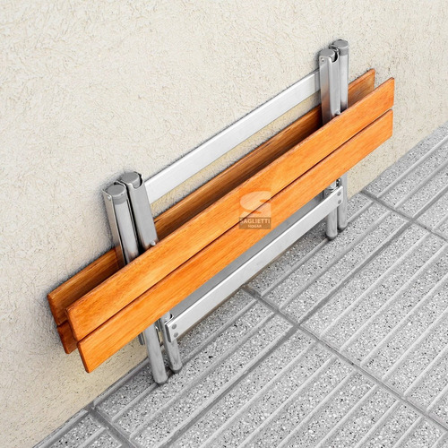 Imagen 8 de 10 de Banco Plegable Aluminio Madera Balcon Jardin Camping Playa