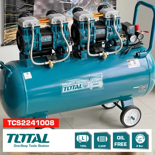 Compresor 100l Sin Aceite Industrial Total Tcs2241008-4 3.2h