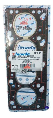 Junta Tapa Cilindros Taranto Ford Escort 1.6 16v Zetec