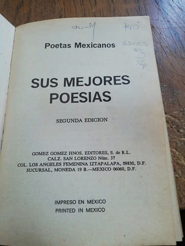 Los Mejores Poemas De Los Mejores Poetas Mexicanos (Usado)