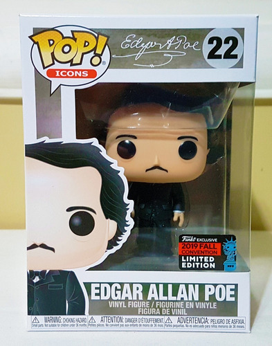 ¡Funko Pop! Iconos: Edgar Allan Poe con el libro #22 Nycc P. Enter