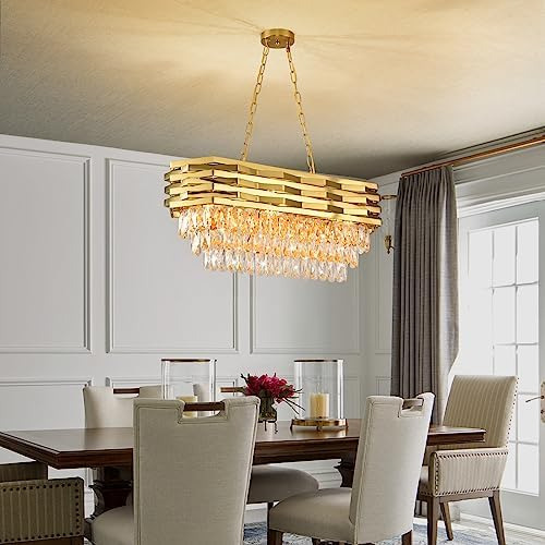Candelabros De Cristal Modernos Dorados Para Comedor Lámpara