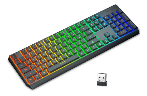 Teclado Retroiluminado Inalambrico Sensacion Mecanica Pc