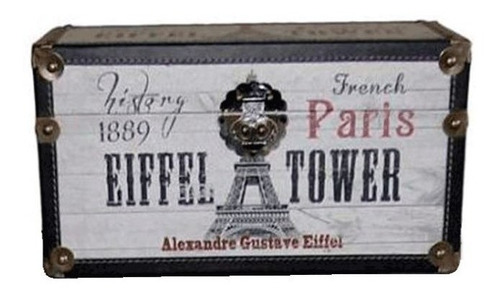 Baú Eiffel Tower Paris Pequeno Decoração Classica Vintage