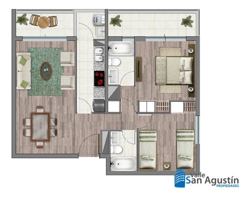 Depto. 2 Dormitorios 2 Baños Condominio Altamira