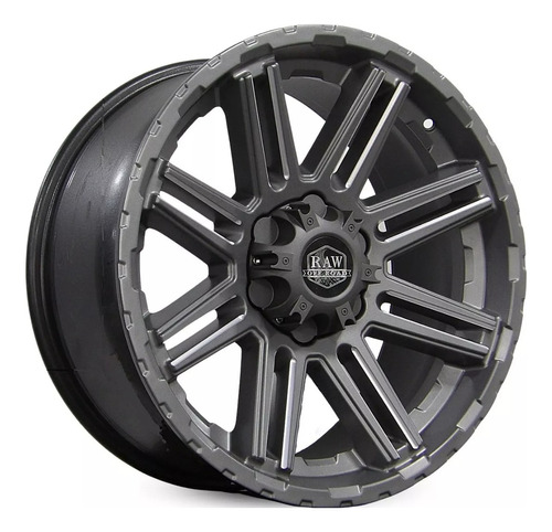 Jogo De Roda Aro 18 Off Road 6x139 Ranger S10 Hilux Or-04 Cor Grafite Fosco