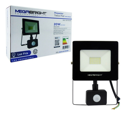 Foco Halogeno Led 20 Watts Con Sensor De Movimiento.