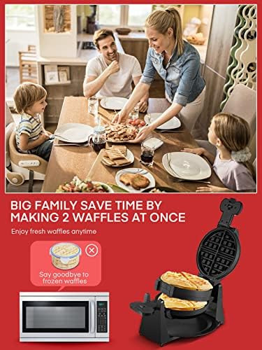 Waffle Maker, Waffle Belga Waffle De Hierro 180° Flip Waffle