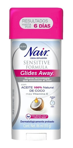 Crema Depiladora Nair Glides Away Aceite De Coco 86 Ml 