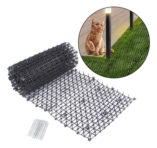 Fs Alfombrilla De Gato Con Repelentes De Plástico 2m Negro