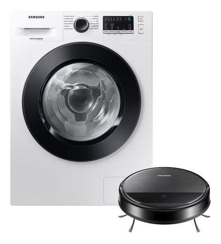 Lava E Seca Wd11m 11/7kg 110v + Aspirador Robô 2 Em 1 Wi-fi Cor Branca