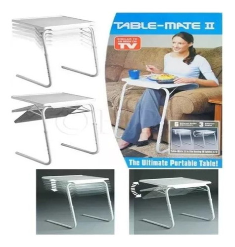 Mesa Table Mate Ajustable Multiusos Portátil Plegable