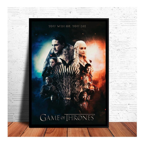 Cuadro Marco Negro 33x48cm Game Of Thrones, Poster Fan Arte