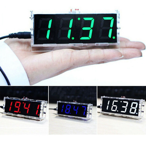 Imagen 2 de 6 de Kit De Reloj Led Digital Control De Luz Temperatura