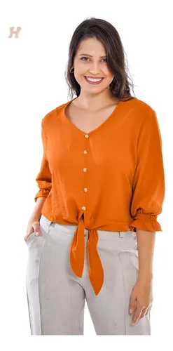 Blusa Camisa Tecido Duna Moda Feminina