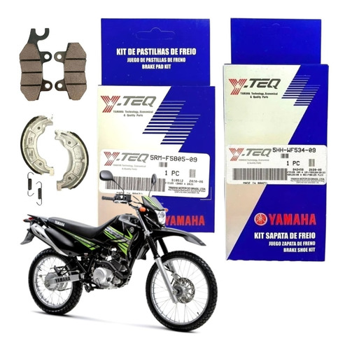 Kit Pastilha Patim Lona Sapata Freio Xtz 125 2000 À 2016