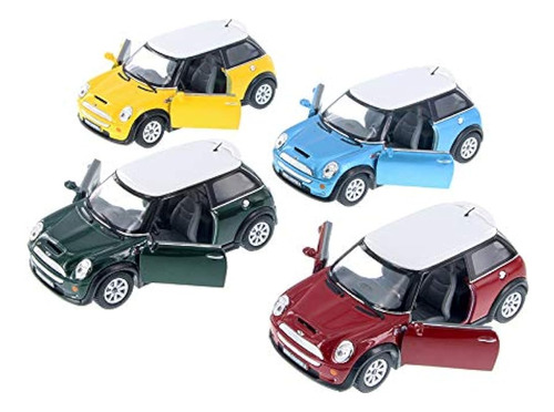 Juego De 4: 5 Mini Cooper S 1:28 Scale (azul / Verde / Rojo 