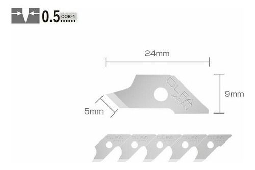 Navaja Repuesto Cuchilla Olfa Cob-1 Para Cutter Cmp-1 15pzs