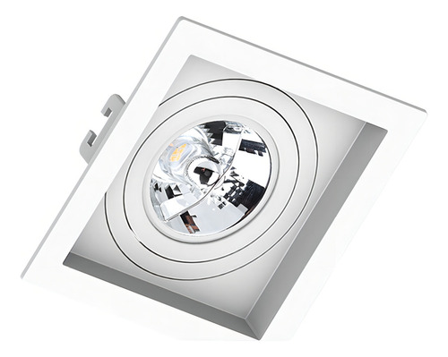 Spot Embutir Ar70 Quadrado Recuado Branco Click Save Energy 127/220V