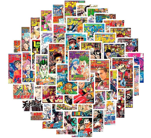 50 Uds De Stickers Anime One Piece, Naruto, Demon Slayer, 
