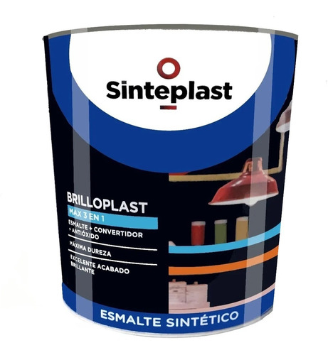 Brilloplast Esmalte Convertidor 3 En 1 Negro 1lt Sinteplast