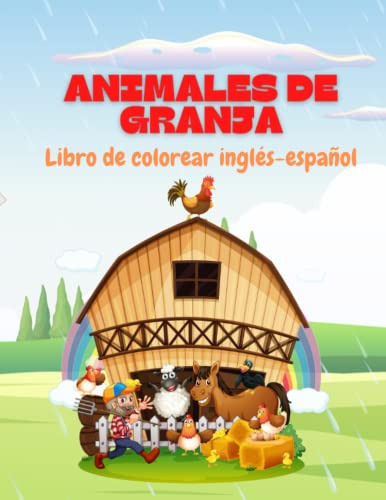 Animales De Granja Libro Para Colorear Ingles-español Para N
