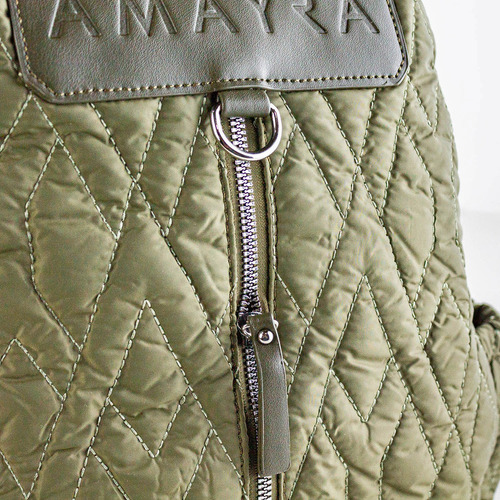 Mochila Amayra 67c26692 Matelasse Urbana Reforzada Mujer Color Verde Diseño De La Tela Liso