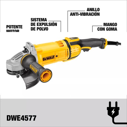 Esmeril Angular 7 2700w Dewalt Dwe4577-b2c Amarillo