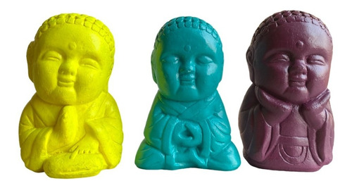 Set De 3 Figuras Decorativas De Buda En 3 Posoiciones