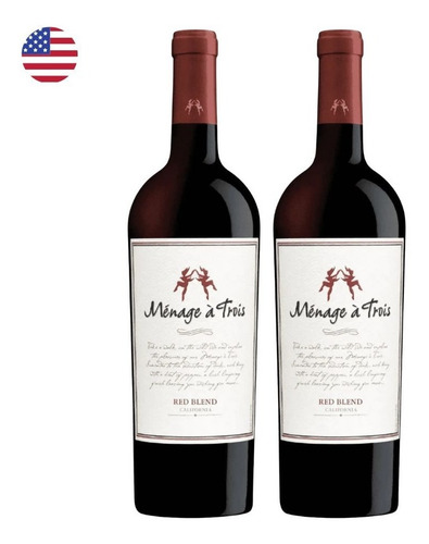 Kit 2 Vinhos Trinchero Ménage Trois Red Blend Tint Eua 750ml