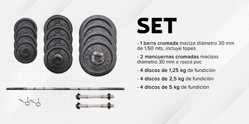 Barras cromadas para 2025 pesas
