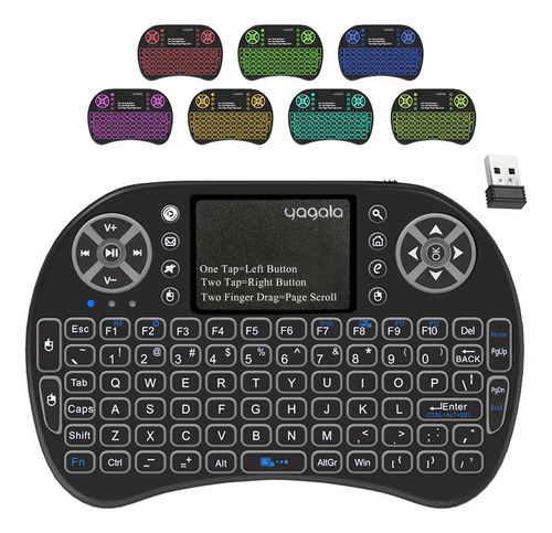 Mini Teclado Inalámbrico Retroiluminado Con Panel Táctil