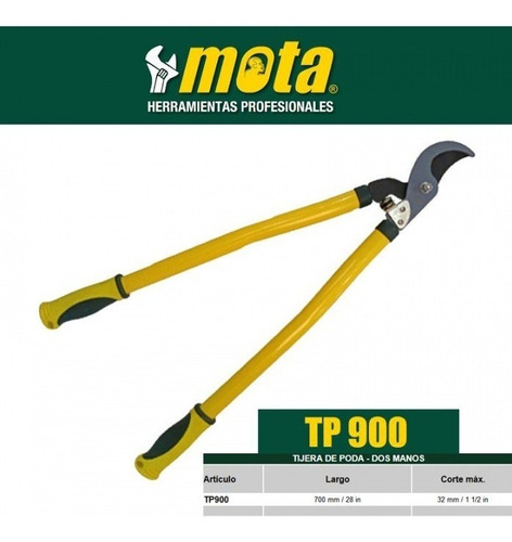Tijera De Poda Dos Manos Mota Tp 900 Podadora Tp900
