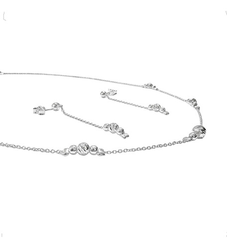 Collar Set De Plata 925 De Cadena Y Aretes Mujer Agálea