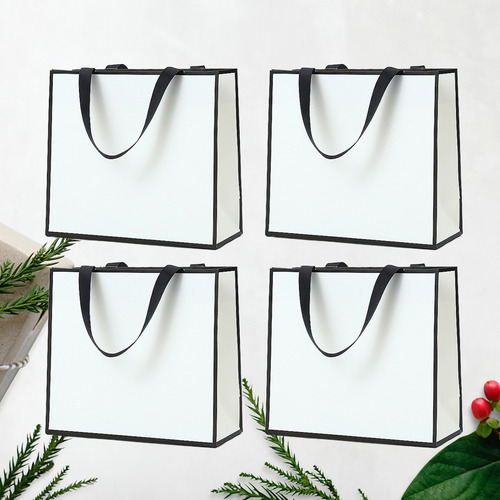 Bolsa De Papel Horizontal Blanca Para Regalo, Joyería, 4 Uni