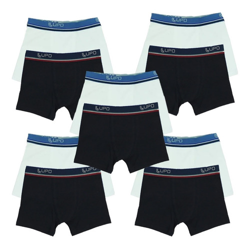 Kit 10 Cueca Boxer Infantil Lupo Kit Cueca Box Infantil 