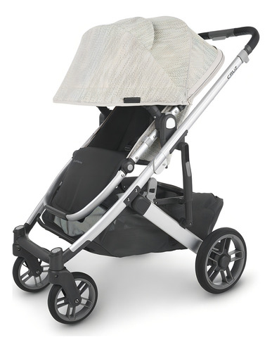Carrinho de passeio Uppababy Cruz V2 bege com chassi prateado