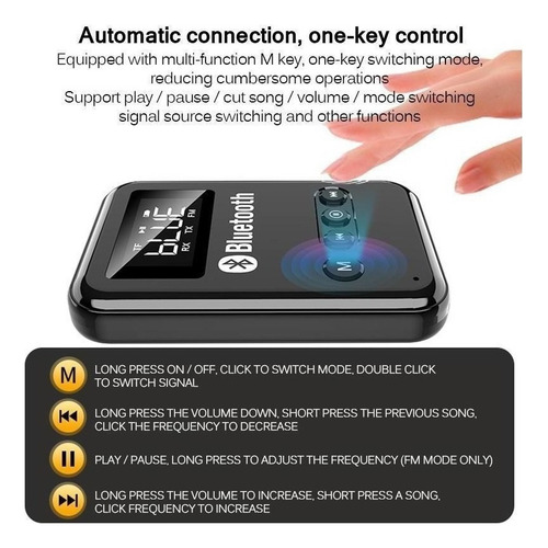 ... Transmisor Y Receptor Bluetooth 5.0 Con Pantalla Lcd