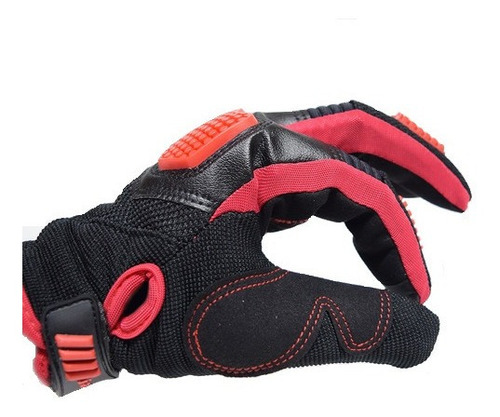 Guantes Con Antiderrapante Para Moto Color Rojo Talla Xl