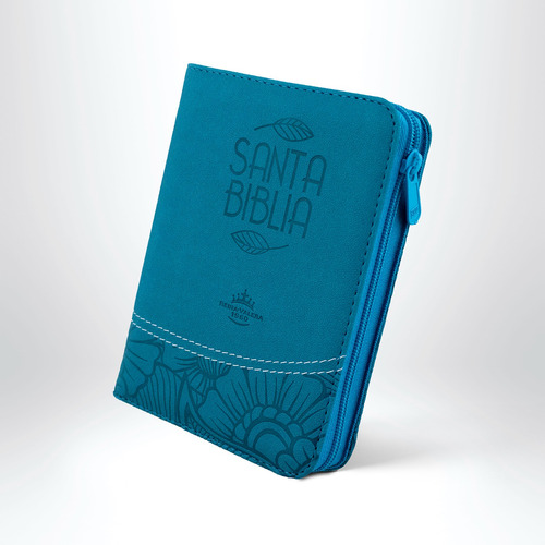  Biblia Rvr 60 Azul Claro Mediana, Canto Plateado Con Indice