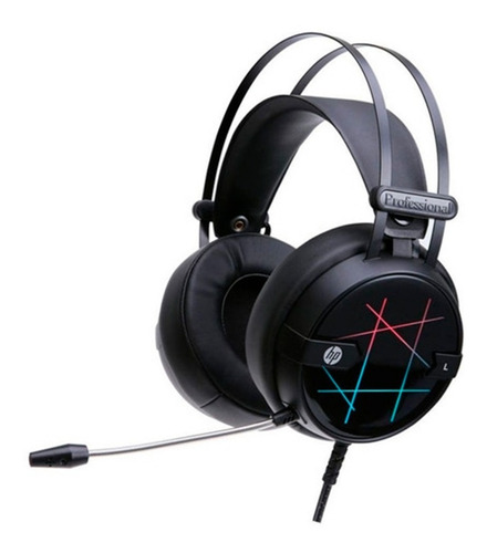 Imagen 1 de 6 de Auricular Gamer Hp H160 Micrófono Usb Luz Led Negro Headset