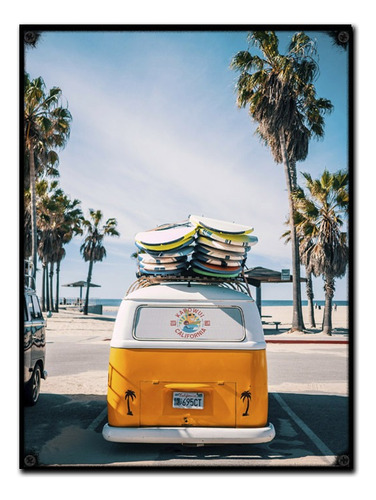 #465 - Cuadro Vintage 21 X 29 Cm / Surf Van Tabla No Chapa