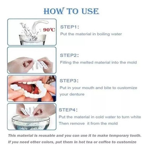 Compatível Carillas De Silicona For Dientes Falsos