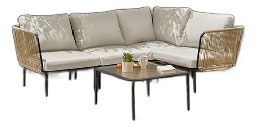 Set De Muebles De Patio Modular De 5 Piezas, Sofá De Esquina