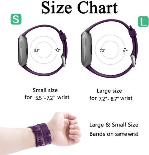 Imagen 7 de 10 de 3 Mallas De Reloj Fitbit Versa 1 & 2 / Talle Small Pequeño