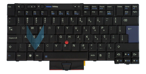 Teclado Para Notebook Lenovo Thinkpad T410 Br Com Ç Cor Conforme Imagens Do Anúncio Idioma Português Brasil